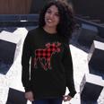 Holiday Plaid Moose Long Sleeve T-Shirt Gifts for Her