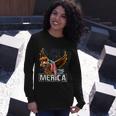 Merica Bald Eagle Mullet 4Th Of July American Flag Patriotic Long Sleeve T-Shirt Gifts for Her