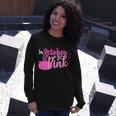 In October We Wear Pink Breast Cancer Awareness Pumpkin Long Sleeve T-Shirt Gifts for Her