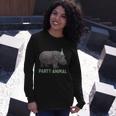 Party Animal Hippo Birthday Hippo Birthday Long Sleeve T-Shirt Gifts for Her