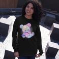 Pastel Kawaii Cute Goth Punk Teddy Bear Long Sleeve T-Shirt Gifts for Her