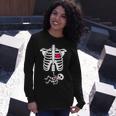 Pregnant Skeleton Ribcage With Baby Costume Long Sleeve T-Shirt Gifts for Her