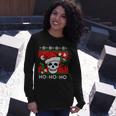 Santa Skull Candy Cane Ugly Christmas Sweater T-Shirt Long Sleeve T-Shirt Gifts for Her
