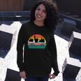 Sasquatch Bigfoot Driving Car Retro Sunset Long Sleeve T-Shirt Gifts for Her