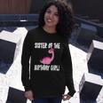 Sister Of The Birthday Girl Dinosaur Matching Party Long Sleeve T-Shirt Gifts for Her