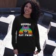 Sounds Gay Im In Rainbow Cat Pride Retro Cat Gay Long Sleeve T-Shirt Gifts for Her