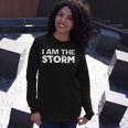 I Am The Storm Fate Devil Whispers Motivational Distressed Long Sleeve T-Shirt Gifts for Her