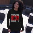 I Survived Covid19 Distressed Long Sleeve T-Shirt Gifts for Her