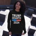 Trump Desantis 2024 Us Flag Tshirt Long Sleeve T-Shirt Gifts for Her