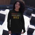 Vintage 1973 49Th Birthday Awesome Since July Retro Long Sleeve T-Shirt Gifts for Her