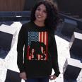 Vintage Bigfoot American Flag Tshirt Long Sleeve T-Shirt Gifts for Her