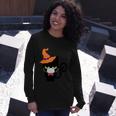 Vintage Halloween Witch Cat With Halloween Quote Long Sleeve T-Shirt Gifts for Her
