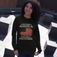 Vintage Usa Flag Defend America Defund Politicians Long Sleeve T-Shirt Gifts for Her