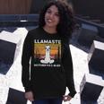 Yoga Llamaste Mother Fvcker Retro Vintage Mans Long Sleeve T-Shirt Gifts for Her