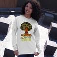 Black African American Melanin Afro Queen June Birthday Long Sleeve T-Shirt Gifts for Her