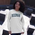 Bozeman Montana Mt Vintage Athletic Sports Navy Long Sleeve T-Shirt Gifts for Her