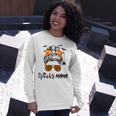 Messy Bun Spooky Mama Mom Halloween Costume Skull Long Sleeve T-Shirt Gifts for Her