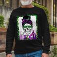 100% That Witch Halloween Costume Messy Bun Skull Witch Girl Long Sleeve T-Shirt Gifts for Old Men