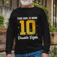 10Th Birthday Glow Party This Girl Is Now 10 Double Digits Long Sleeve T-Shirt Gifts for Old Men