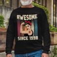 24 Year Old Awesome Since 1998 24Th Birthday Women Long Sleeve T-Shirt Gifts for Old Men