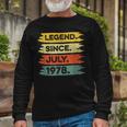 44Th Birthday Retro Vintage Legend Since July 1978 Long Sleeve T-Shirt Gifts for Old Men
