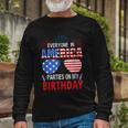 4Th Of July Birthday Bday Born On 4Th Of July Long Sleeve T-Shirt Gifts for Old Men