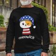 4Th Of July Cat Meowica Independence Day Patriot Usa Flag Long Sleeve T-Shirt Gifts for Old Men