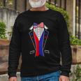 4Th Of July Tuxedo Costume Bow Tie American Flag Usa Long Sleeve T-Shirt Gifts for Old Men