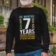 7Th Birthday 7 Years Old Vintage Retro 84 Months Long Sleeve T-Shirt Gifts for Old Men