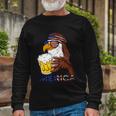 American Bald Eagle Mullet Graffiti 4Th Of July Patriotic Long Sleeve T-Shirt Gifts for Old Men