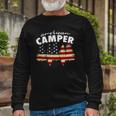 American Camper US Flag Patriotic Camping Long Sleeve T-Shirt Gifts for Old Men