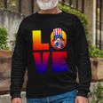 American Flag Gnome Shows Love Patriotic Heart 4Th Of July Long Sleeve T-Shirt Gifts for Old Men