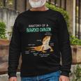 Anatomy Of A Bearded Dragon Bearded Dragon Lizard Pogona Reptile Long Sleeve T-Shirt Gifts for Old Men
