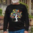 Autism Awareness Puzzle Piece Tree Long Sleeve T-Shirt Gifts for Old Men