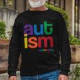 Autism Awareness Rainbow Letters Tshirt Long Sleeve T-Shirt Gifts for Old Men
