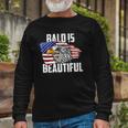 Bald Is Beautiful July 4Th Eagle Patriotic American Vintage Long Sleeve T-Shirt Gifts for Old Men