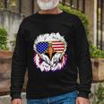 Bald Eagle With Mullet 4Th Of July American Flag Long Sleeve T-Shirt Gifts for Old Men