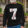 Baseball Softball Lover Seven Years Funy 7Th Birthday Boy Long Sleeve T-Shirt Gifts for Old Men