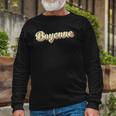 Bayonneretro Art Baseball Font Vintage Long Sleeve T-Shirt Gifts for Old Men