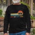 Best Cat Pappy Ever Shirt Vintage Retro Cat Dad Cat Father Long Sleeve T-Shirt Gifts for Old Men