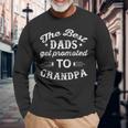 The Best Dads Get Promoted To Grandpa Distressed Fathers Day Men Women Long Sleeve T-Shirt T-shirt Graphic Print Gifts for Old Men