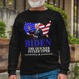 Biden The Quicker Fucker Upper American Flag Long Sleeve T-Shirt Gifts for Old Men