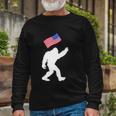 Bigfoot With American Flag 4Th Of July Meaningful Long Sleeve T-Shirt Gifts for Old Men
