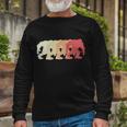 Bigfoot Silhouette Retro Sasquatch Tshirt Long Sleeve T-Shirt Gifts for Old Men