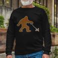 Bigfoot Walking Chihuahua Dog Long Sleeve T-Shirt Gifts for Old Men