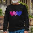 Bisexual Flag Hearts Love Lgbt Bi Pride Long Sleeve T-Shirt Gifts for Old Men