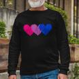 Bisexual Heart Bisexuality Bi Love Flag Lgbtq Pride Long Sleeve T-Shirt Gifts for Old Men