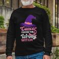 Breast Cancer Awareness Halloween Costume Pink Ribbon Witch Long Sleeve T-Shirt Gifts for Old Men