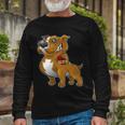 Brown Pitbull I Love Mom Long Sleeve T-Shirt Gifts for Old Men