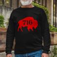 Buffalo 716 New York Football Long Sleeve T-Shirt Gifts for Old Men